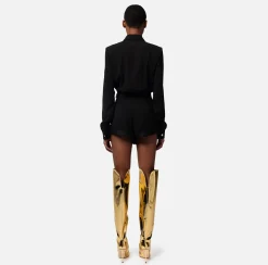 Elisabetta Franchi Tute^Tuta Corta In Crepe Con Ricamo