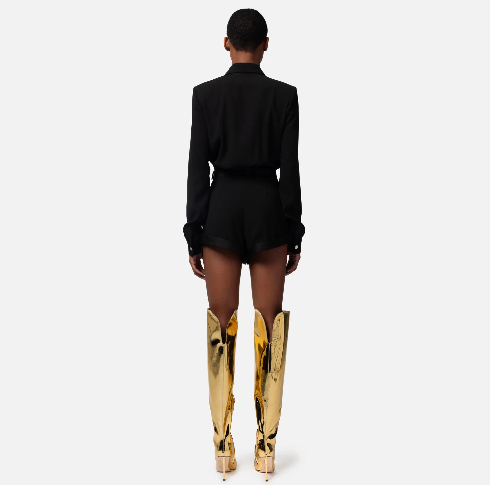 Elisabetta Franchi Tute^Tuta Corta In Crepe Con Ricamo