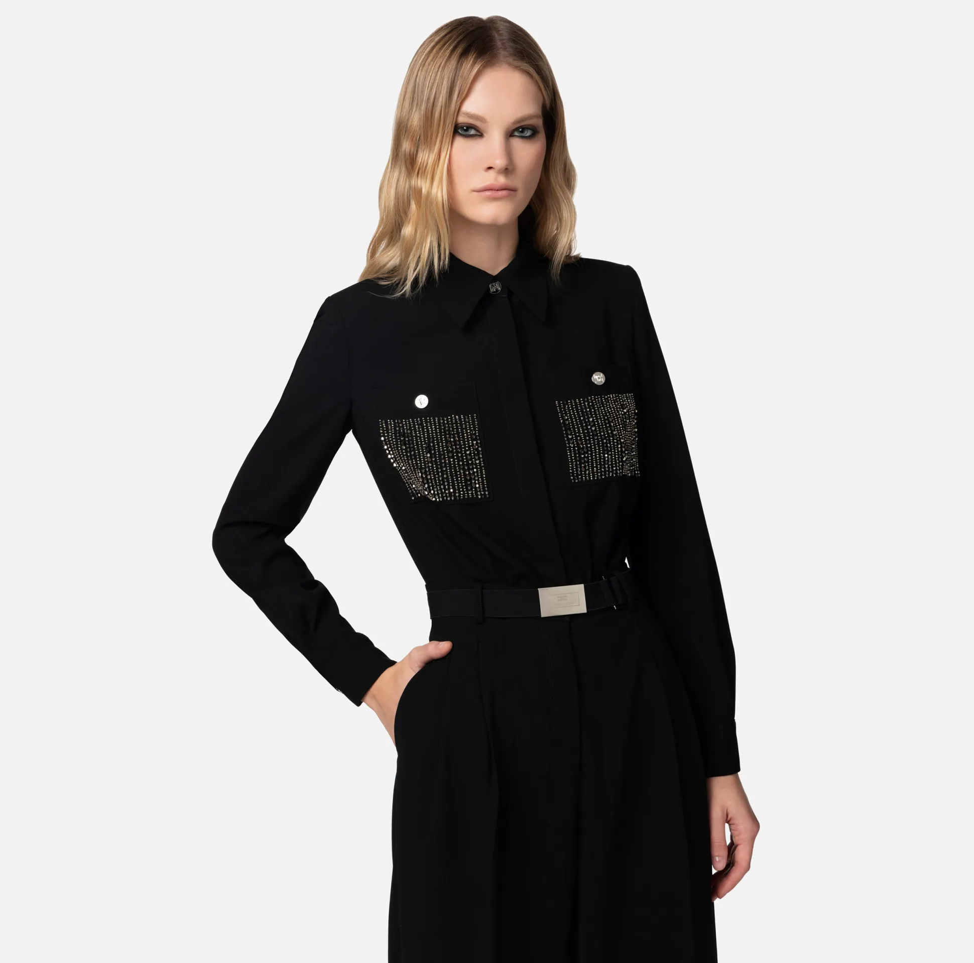 Elisabetta Franchi Tute^Tuta In Crepe Con Tasche Ricamate