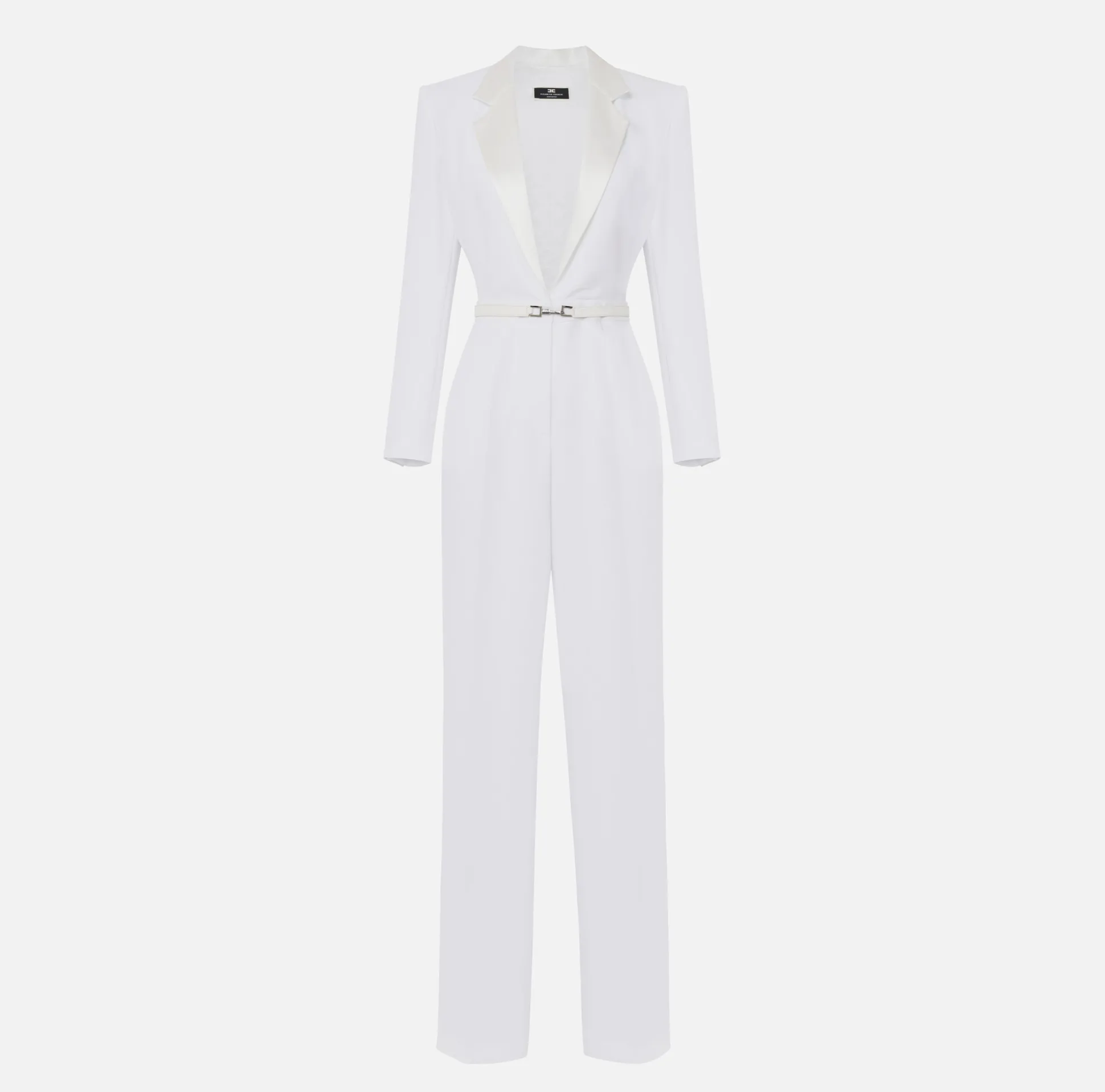 Elisabetta Franchi Tute^Tuta In Crepe Con Top In Pizzo E Cintura