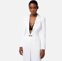 Elisabetta Franchi Tute^Tuta In Crepe Con Top In Pizzo E Cintura