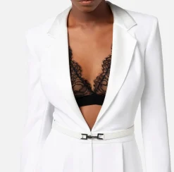 Elisabetta Franchi Tute^Tuta In Crepe Con Top In Pizzo E Cintura
