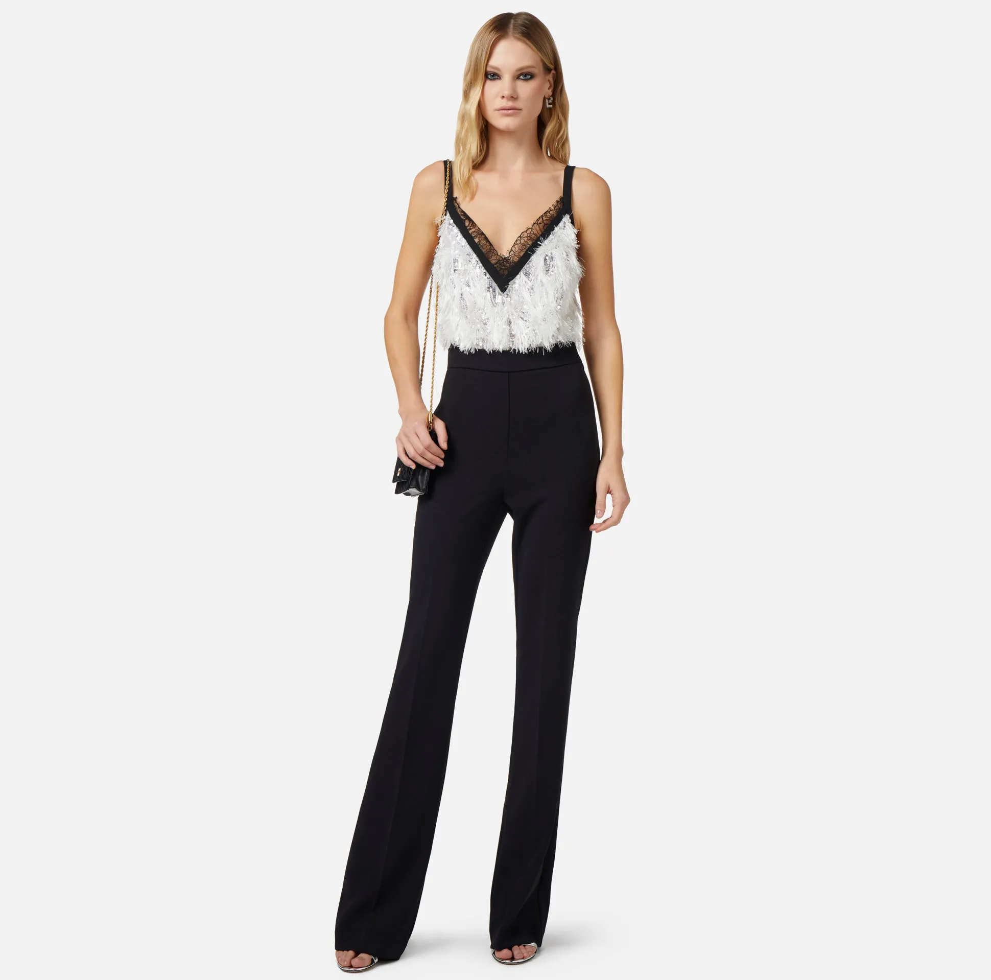 Elisabetta Franchi Tute^Tuta In Crepe Con Top Ricamato