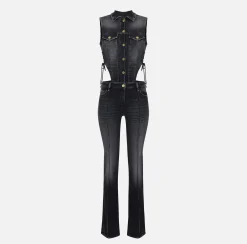 Elisabetta Franchi Tute^Tuta In Denim Con Cut-Out