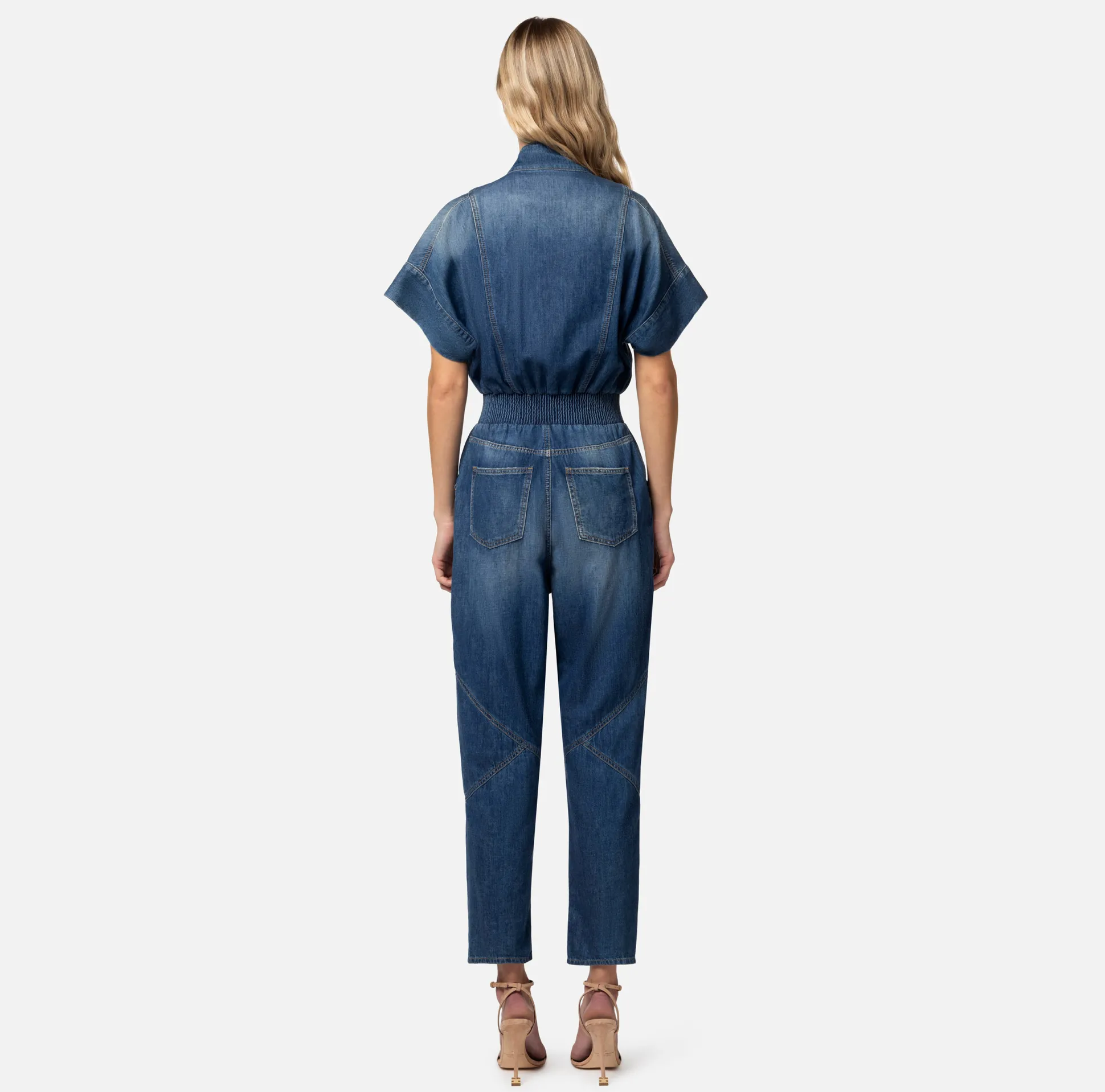 Elisabetta Franchi Tute^Tuta In Denim Con Gemello Nello Scollo
