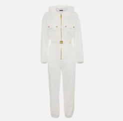 Elisabetta Franchi Tute^Tuta In Felpa Jacquard Con Cappuccio