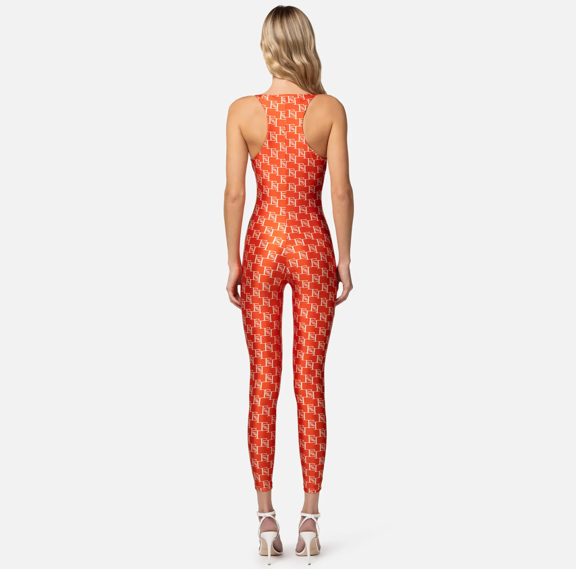 Elisabetta Franchi Tute^Tuta In Lycra Con Stampa Logo